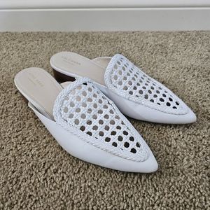Cole Haan Women Piper White Braided Leather Mules in Size 11